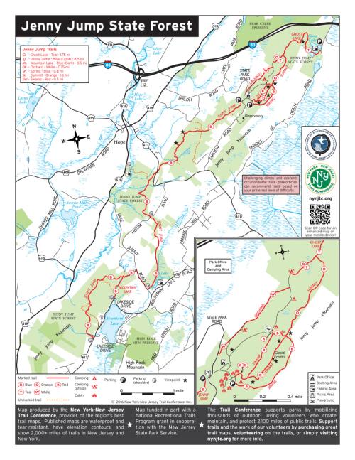Jenny Jump State Forest Map