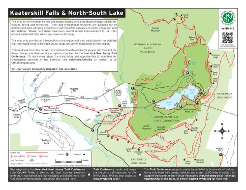 Kaaterskill Falls Trail Map and North/South Lake Map