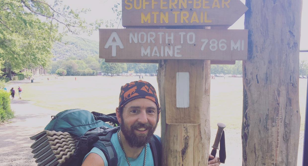 Orange and Rockland Appalachian Trail Chair Moe Lemire pictured at Bear Mountain during his thru-hike. Photo by Moe Lemire.