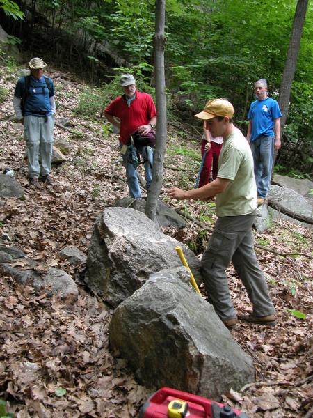 Stone splitting workshop on Bear Mountain